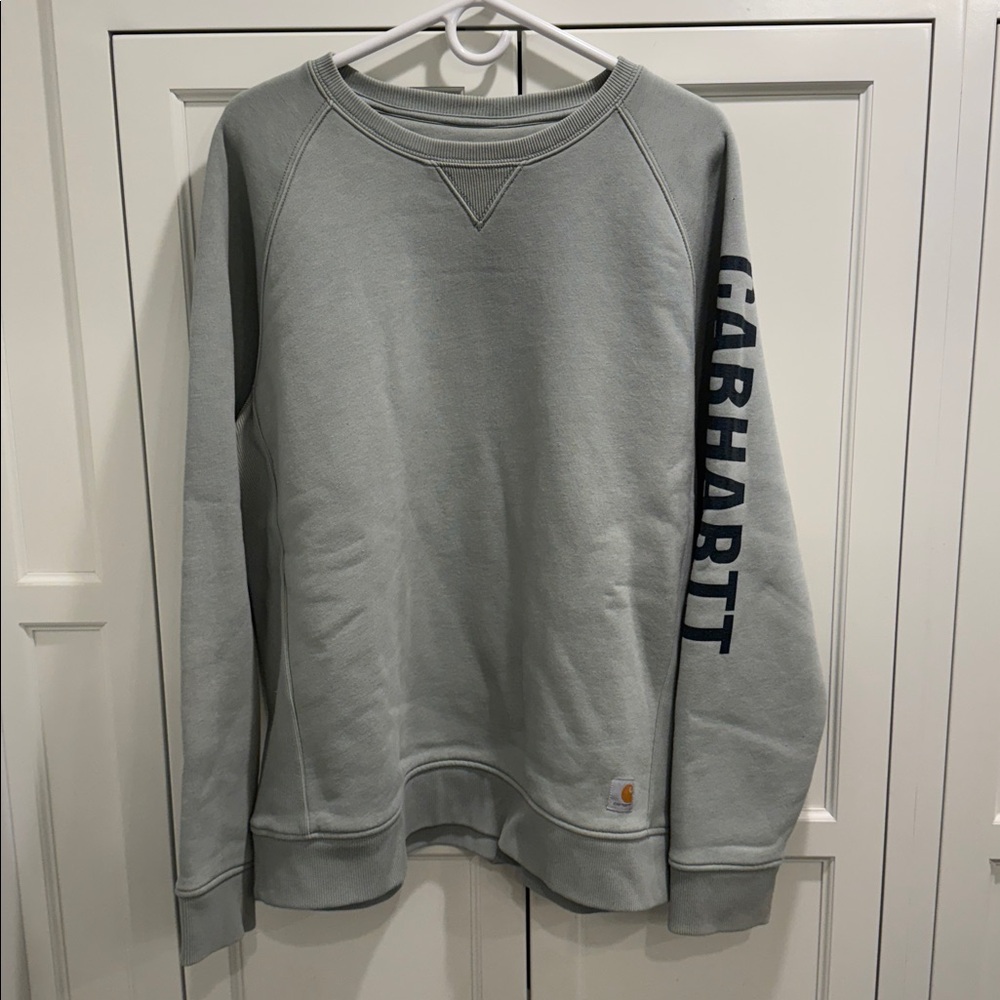 Carhartt Relaxed Fit Crewneck Midweight Logo Sweatshirt, Green, Women's XXL
